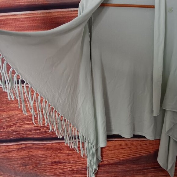 Love Stitch Medium Fringe Cowl Neck Shawl Sweater Poncho style IMP-5797 - Picture 7 of 8